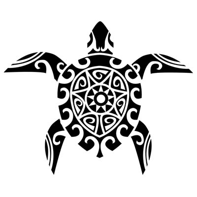Hawaiian Turtle n Flowers Design Fake Temporary Water Transfer Tattoo Stickers NO.10380